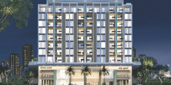 Enso Jade at Jumeirah Garden City Facade: Elegant modern design with luxury architecture.