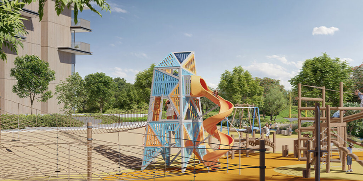 Hillsedge at Dubai Hills Estate: Children’s play area with safe, engaging equipment for young ones.