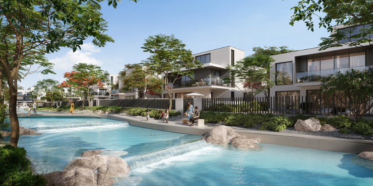 Palmiera Villas community with lush landscaping and serene atmosphere.