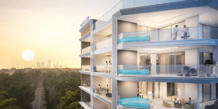 Stamn One Residences sleek architectural details at Jumeirah Garden City