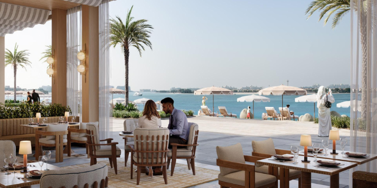 The Bristol at Emaar Beachfront private beach access, perfect for sunbathing and water activities.