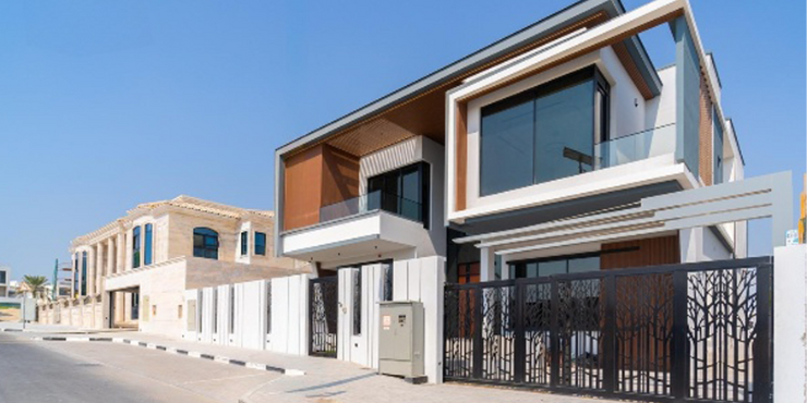 The Eighty One Villa aerial view showcasing the Al Furjan location.