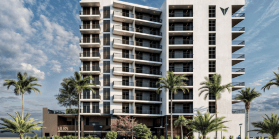 Viera Residences Exterior View – Modern apartments in Dubai Production City.