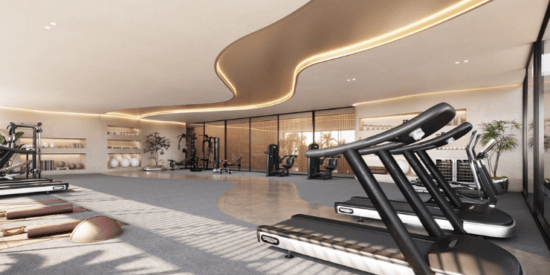 Fitness center at Weybridge Gardens 4 equipped with modern gym equipment and spacious workout areas.