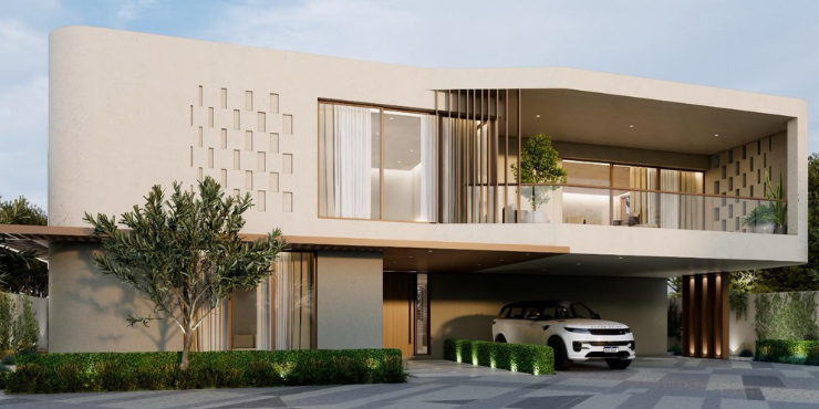 Gated community entrance of Altay Hills at Sharjah offering secure living