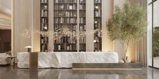 Cove Living Residence exterior view showcasing the 37-storey luxury tower in DubaiLand.