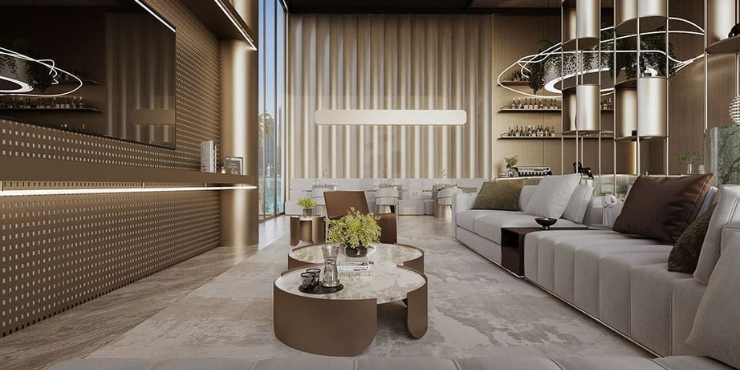 Cove Living Residence exterior view showcasing the 37-storey luxury tower in DubaiLand.