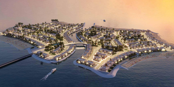 Exclusive beachfront access at Falcon Island by Al Hamra