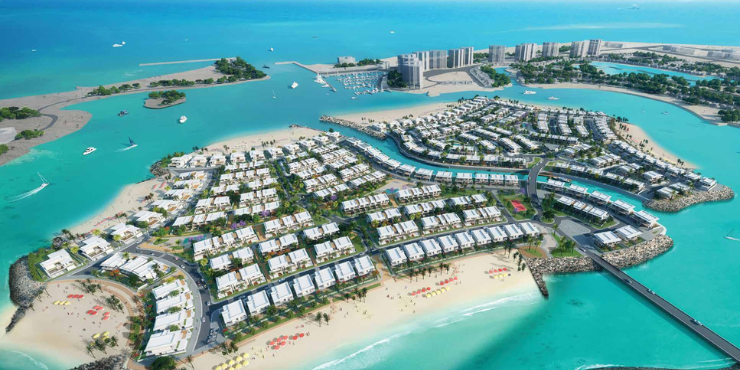 Exclusive beachfront access at Falcon Island by Al Hamra