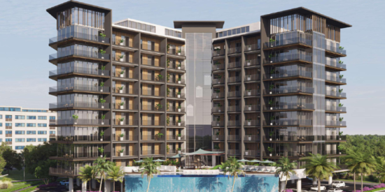 Relaxing outdoor terrace with views of Dubai Butterfly Garden at Floarea Grande.