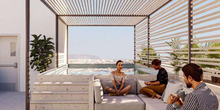 Rooftop sky lounge with panoramic views at Lucky Oasis Residence