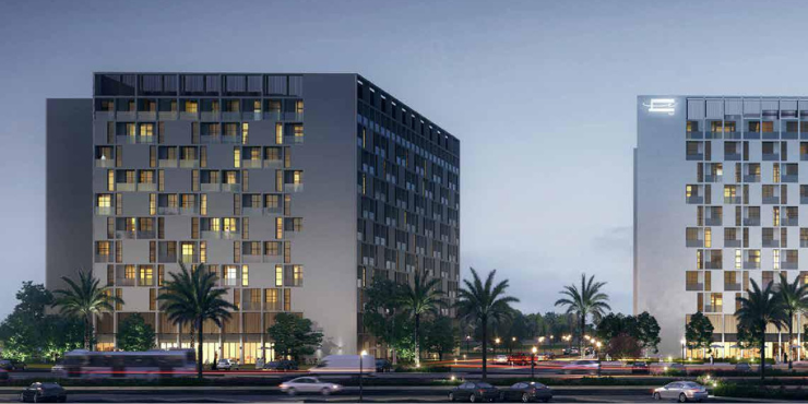 Nama 6: Modern apartment building in Al Mamsha Sharjah.