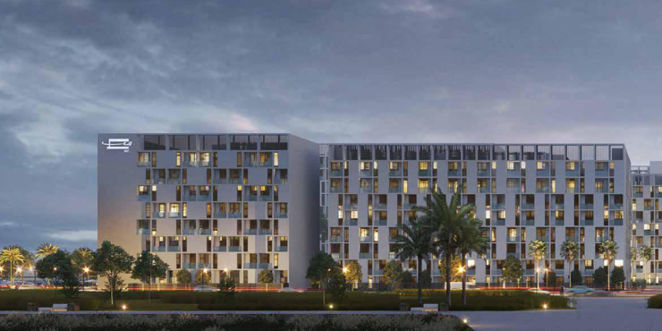 Nama 6: Modern apartment building in Al Mamsha Sharjah.