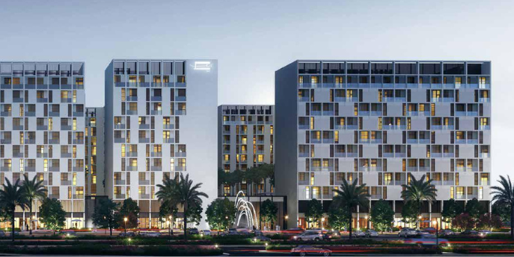 Nama 6: Modern apartment building in Al Mamsha Sharjah.