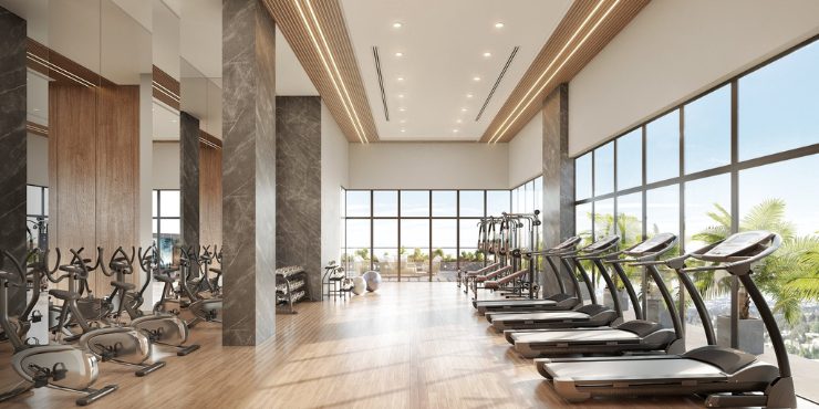 Gymnasium with state-of-the-art equipment at Oasis Lofts.