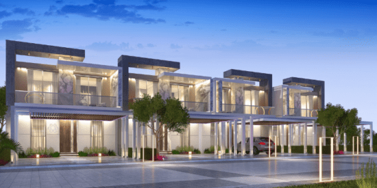 Exterior view of Royal Park South Villas in Jumeirah Village Circle, Dubai.