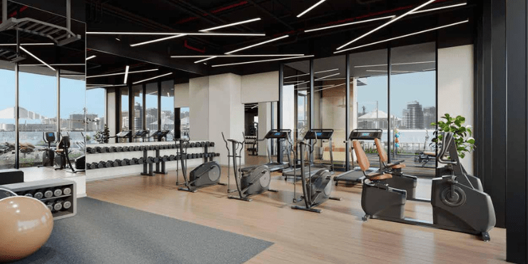 Well-equipped fitness center at Sapphire 32 Residence, Jumeirah Village Circle.