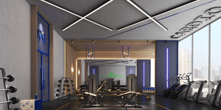 Fitness centre at The Ivy, equipped with state-of-the-art equipment.