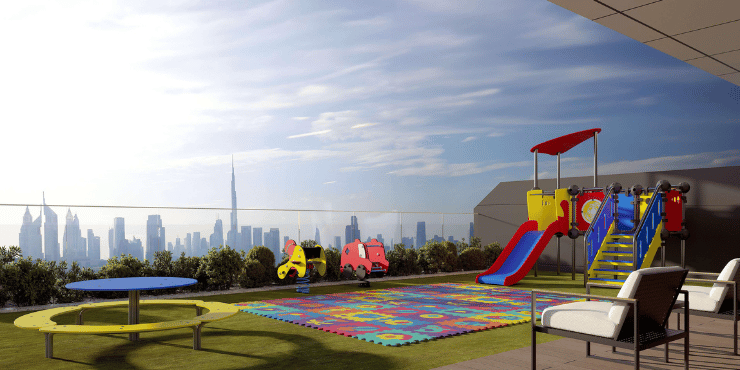 Safe and fun play area for children at The Roof Residence.