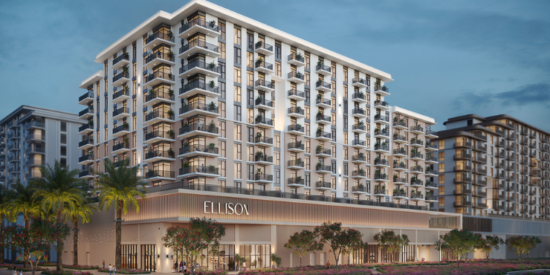 Ellison at Town Square Dubai: Luxury living room with modern design and natural light.