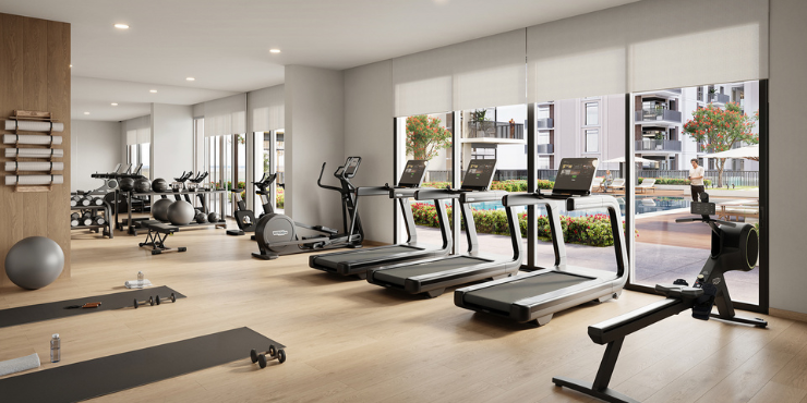 Ellison at Town Square Dubai: State-of-the-art gym for a healthy lifestyle.