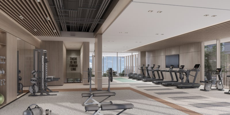 Luxury gym with state-of-the-art equipment at SOLEA Residences