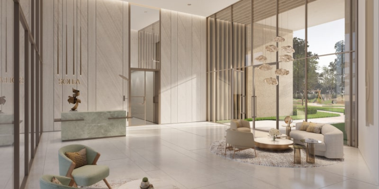 Contemporary architecture of SOLEA Residences with floor-to-ceiling windows