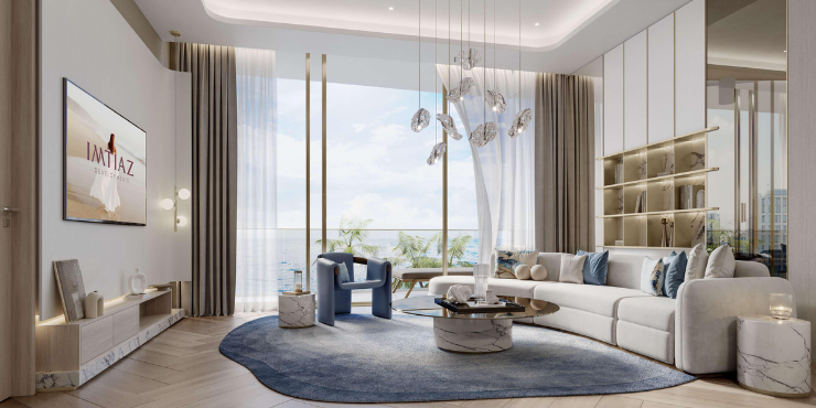 Impressive architecture of Sunset Bay 2 at Dubai Islands with sleek design