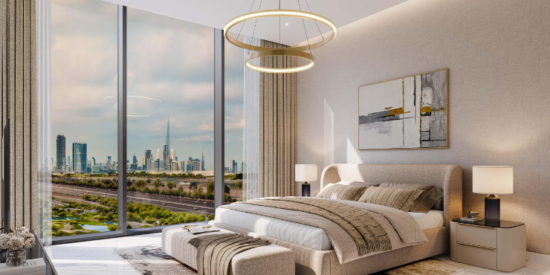 The Element at Sobha One: Modern 1BR apartment with panoramic views of Dubai Creek.