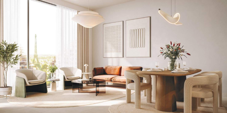 Luxury Apartments for Sale in Waada Community Dubai South | Cascada with Eiffel Tower Views