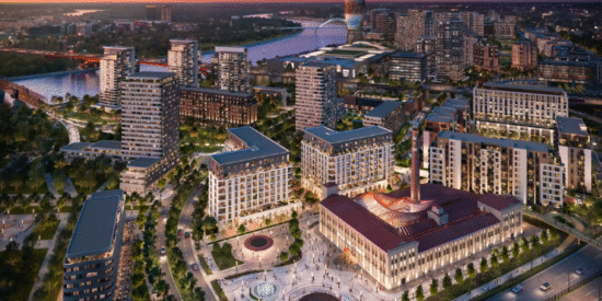 بي دبليو نيون على واجهة بلغراد البحرية، صربيا